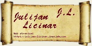 Julijan Ličinar vizit kartica